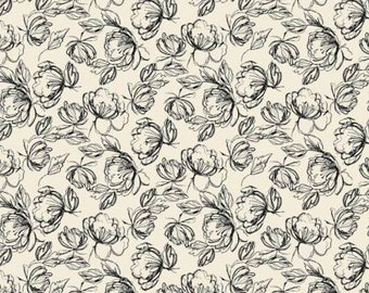 Etched Floral in Cream from The Oxford Collection by Laura Ashley for Camelot Fabrics, 71190405-1