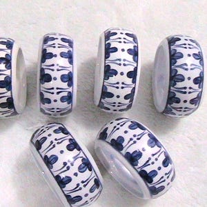 Napkin Rings, Vintage Blue White Ceramic Napkin Rings, Chinoiserie Style, Set of 6 Philippines