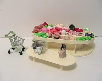 Farmers Market Miniature 3-Tier Vegetable Food Stand, Large Lot of Mini Vegetables + More