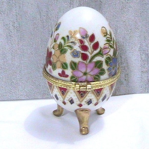 Trinket Dish, Egg Shaped Decorative Trinket Box