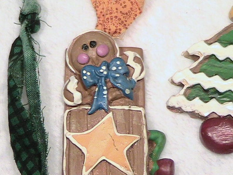 Ornaments, Vintage Polymer Clay Christmas Ornaments, Set of 8 Etsy