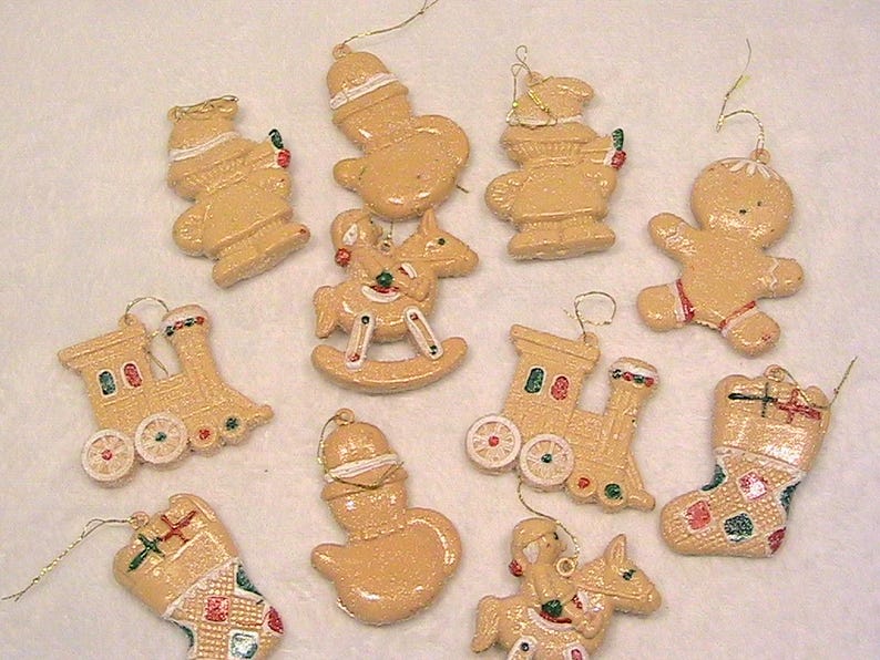 Ornaments, Vintage Sugared Polymer Clay Ornaments, Set of 12 Etsy