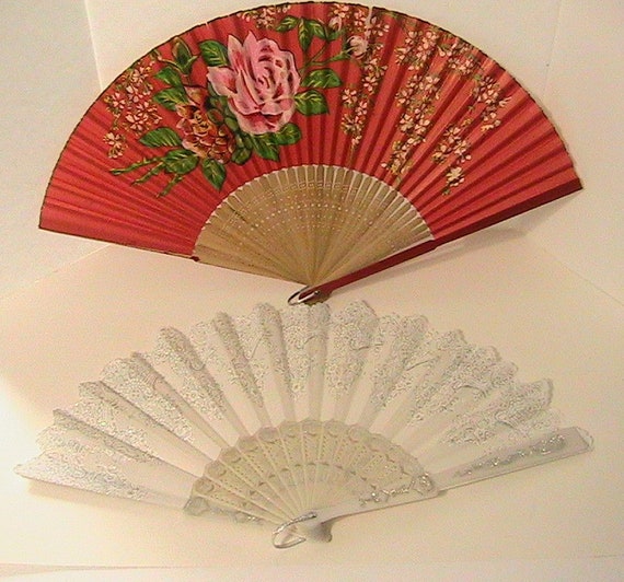  JYSILIYH 2Pcs Pink Paper Hand Fan Paper Folding Fans