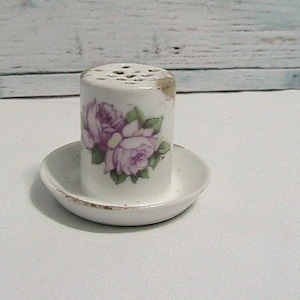 Hat Pin Holder, Small Vintage Limoges Floral Hat Pin Holder, As-Is