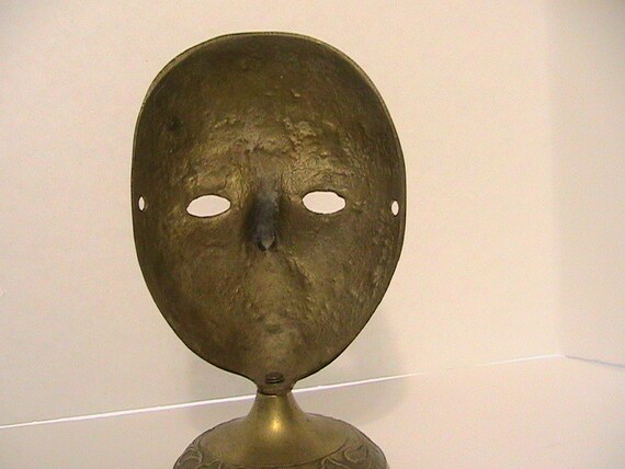 Brass Mask on Stand - image 6