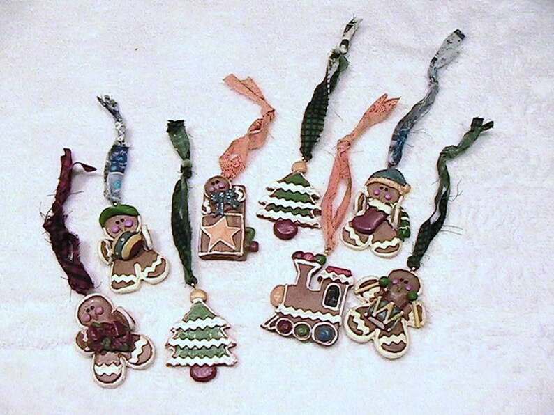 Ornaments, Vintage Polymer Clay Christmas Ornaments, Set of 8 Etsy