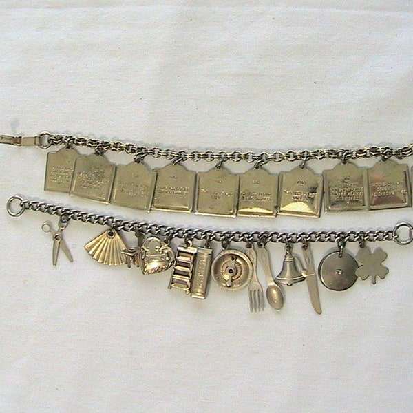 Bracelets, Vintage Ten Commandments and Maxann Charm Bracelet Lot