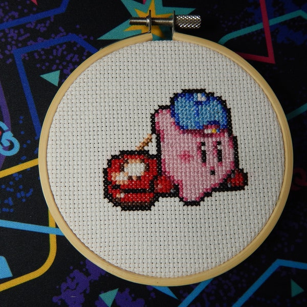 Yo-Yo Kirby Cross Stitch