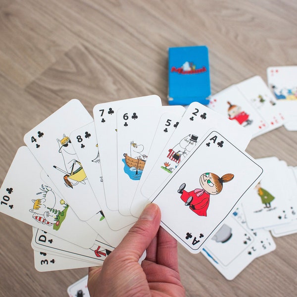 Vintage Moomin Playing Cards, Mummi Playing Cards, Vintage Moominvalley Card Game, Vintage Card Game Moomin, Finnish Playing Cards