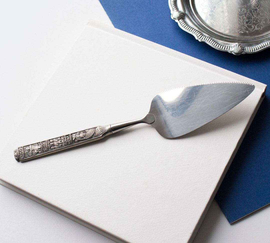 Norwegian Konge Tinn Viking Cake Server, Norway Viking Cake Spatula, Heilag Olav Cake Server