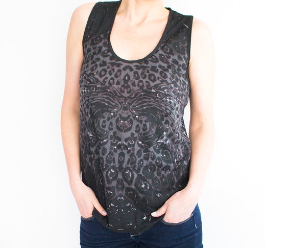 Vintage Leopard Print T-Shirt, Animal Print Jersey