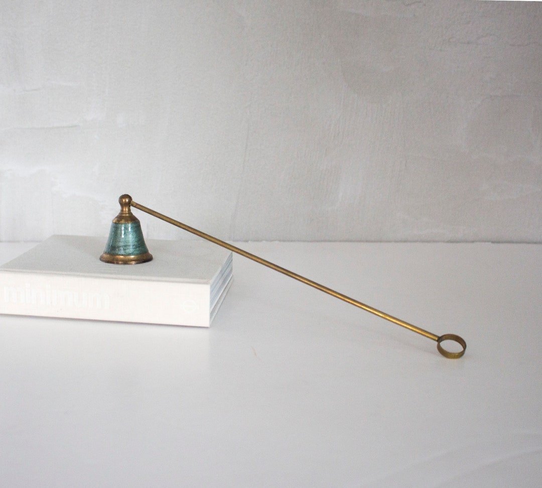 Antique Enamel Brass Candle Snuffer Gold Brass Candle Etsy