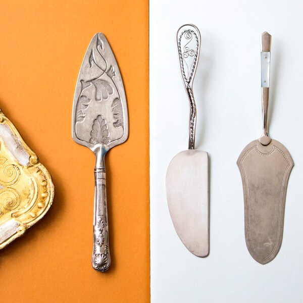 Silver Cake Server Etsy