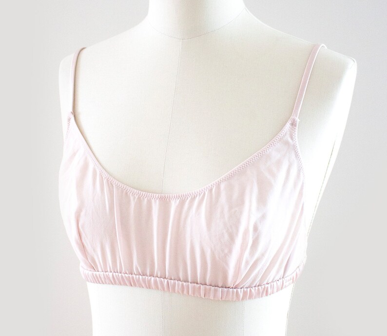 Vintage Silk Bralette Luxury Silk Lingerie Boudoir style bralette Pink Silk Chiffon Bralette Powder Pink Sheer Bralette