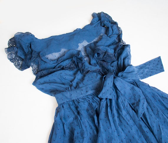 Blue chiffon wrap dress hotsell