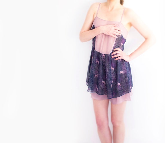 Cute Chiffon Slip Dress, Powder Pink Violet dress,