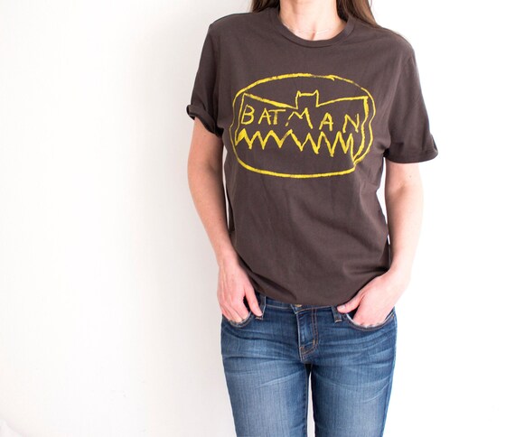 tigger deres Ocean Vintage BATMAN T-shirt Junk Food Batman Shirt Brown Yellow - Etsy