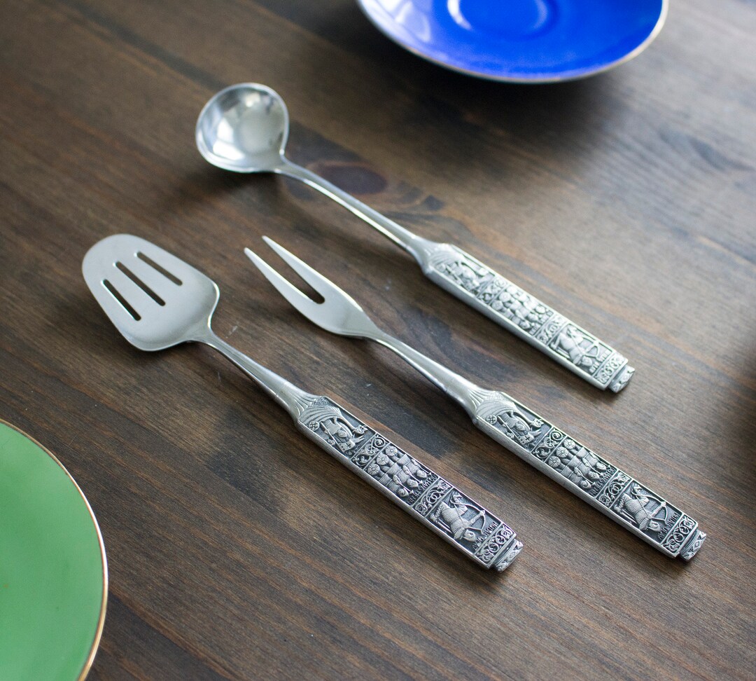 Vintage Heilag Olav Breakfast Spatula, Nordic Heilag Olav Cutlery, 60s Pewter Norway, Konge Tinn