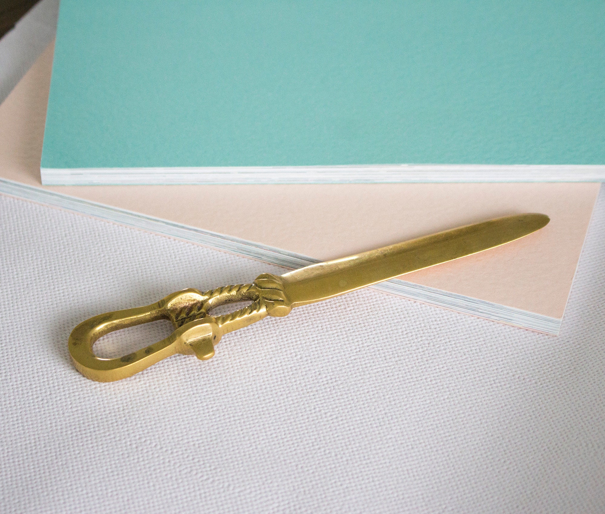 10486 - Desk Set - Paper Scissors + Letter Opener - Gold Collection