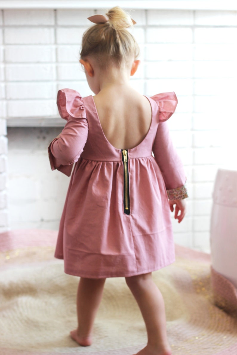 long sleeves girls dress sleeves Girls long sleeved dress kids dress winter dress toddler dress The Isabella Dress