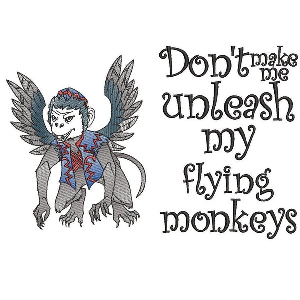 Wizard of oz flying monkey reading cushion book pocket pillow embroidery machine design sketch and text 3 sizes included