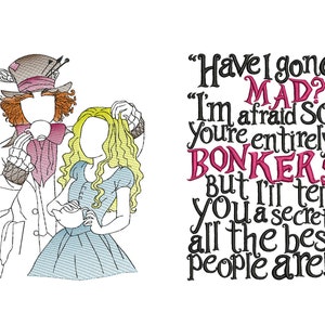 VERSIE 2 Alice In Wonderland lezing kussen boek pocket pillow borduurwerk machinebouw 3 maten opgenomen instant download