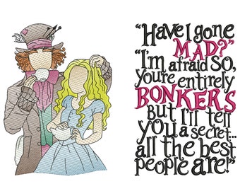 VERSION 1 Alice In Wonderland reading cushion book pocket pillow embroidery machine design 3 sizes included instant download