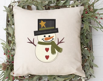 rustieke Christmas Snowman stoffen Embroidery Machine ontwerp bestanden 3 maten opgenomen Xmas