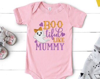 bootiful zoals Mummy baby Halloween stoffen borduurwerk machine ontwerp 3 maten ideaal voor slabbetjes dekens onesies vesten Rompers Shirts enz