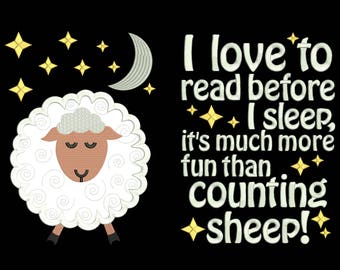 bedtime counting sheep reading cushion book pocket pillow embroidery machine design file applique and quote 3 sizes included instant downloa