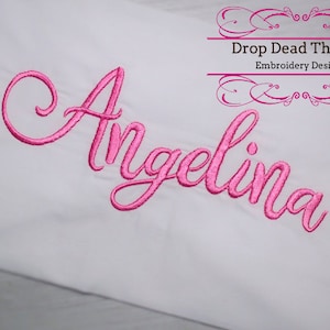 Angelina Script máquina de bordar fuente de bordado alfabeto archivo de diseño 3 tamaños BX incluido