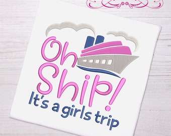 Vacation holiday girls trip 3 sizes vacation holiday pun  machine embroidery design