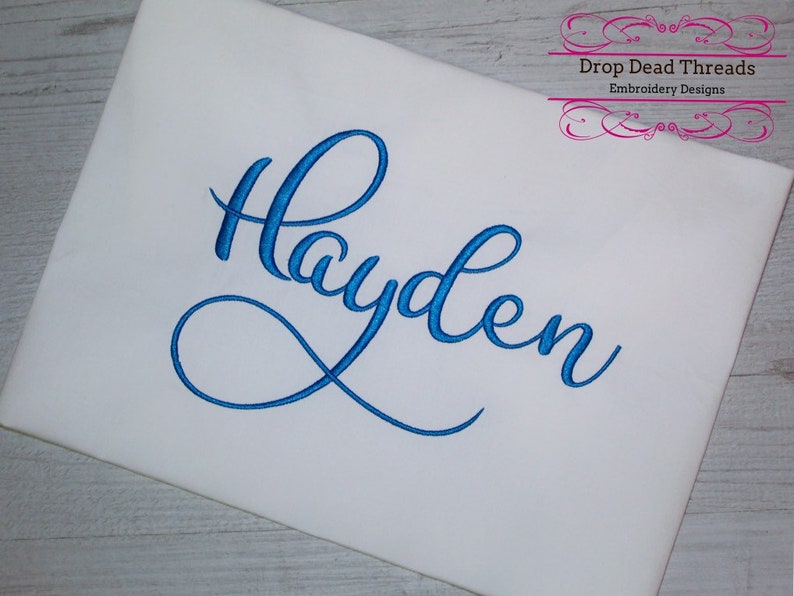 Hayden Script machine embroidery font alphabet design file Etsy