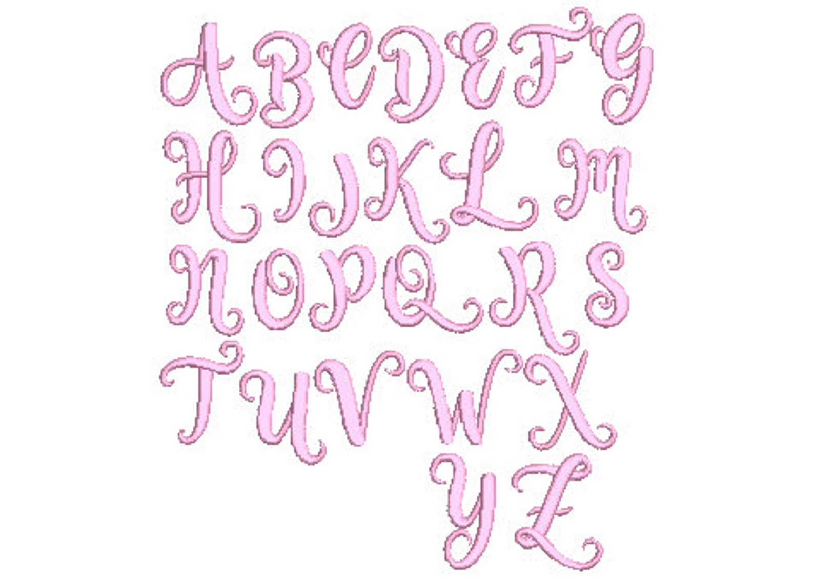 Evelyn Script Machine Embroidery Font Alphabet Design File 3 - Etsy