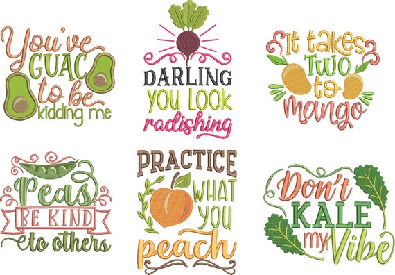 Bundle Deal Funny Fruit Vegetables Puns 6 Part Full Etsy