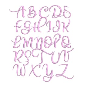 Hayden Script Machine Embroidery Font Alphabet Design File Four Sizes ...