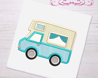 Camping Camper van applique 5 sizes machine embroidery design