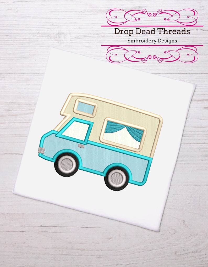 Camping Camper Van Applique 5 Sizes Machine Embroidery Design Etsy
