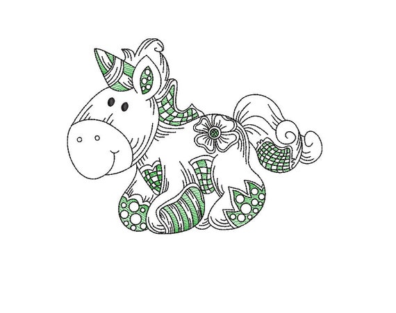 Bebe Licorne Croquis Broderie Machine Conception Fichier 3 Etsy