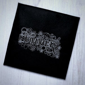 summer word art embroidery machine design file 2 sizes included seasons