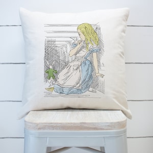 Alice in wonderland Alice & Rabbit sketch 3 sizes embroidery machine design file digital download 3 sizes included in all formats