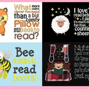 25 reading pillow book pocket cushion embroidery machine designs mega bundle RRP 170usd includes 2 free bonus fonts and a new design