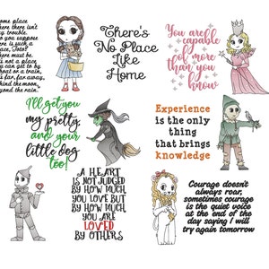 entitre collection bundle of 6 designs pack The Wizard Of Oz cushion book pocket pillow embroidery machine design files