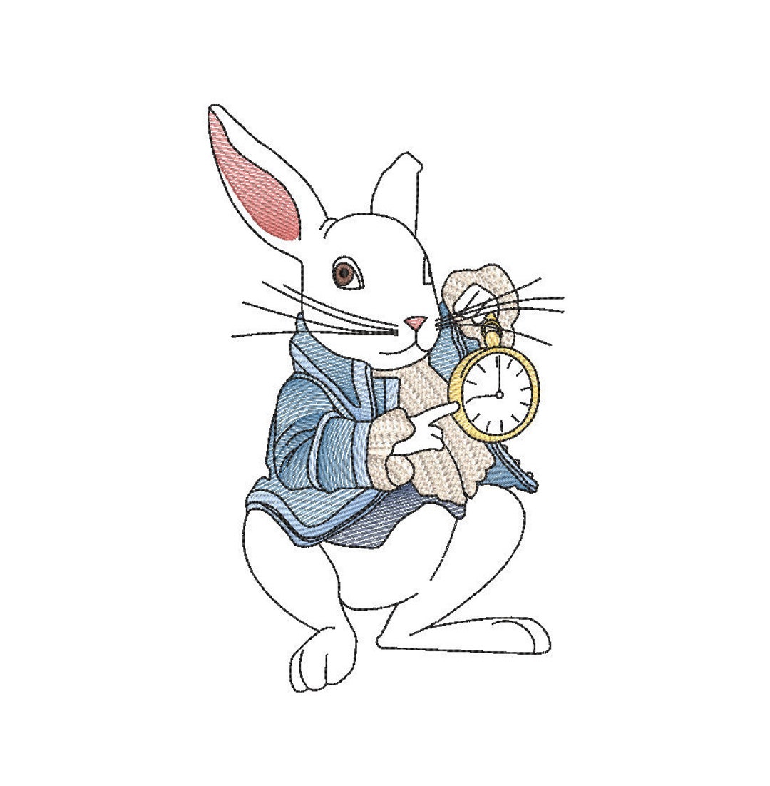 Lapin Alice Au Pays Des Merveilles Dessin Facile Alice au pays des merveilles lapin blanc croquis machine à - Etsy France