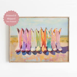 Cowgirl Boots Wall Art: Western Room Decor Poster