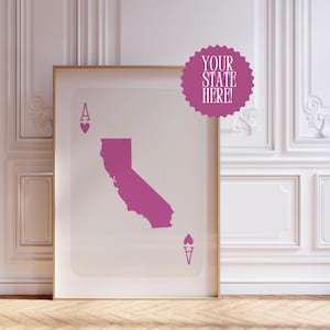 Benutzerdefinierte Haus Zustand Spielkarte Poster, trendige Wohnheim Wohnung druckbare Kunst, College Zimmer Dekor, benutzerdefinierte Wohnheim Kunst trendige druckbare Kunst