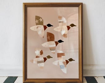 PRINTED AND SHIPPED Vintage Folk Art Mallard Wall Art
