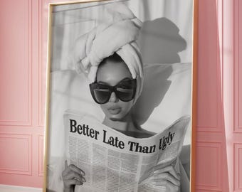 Meglio tardi che brutta stampa di giornale: decorazione murale per dormitori preppy (download digitale)