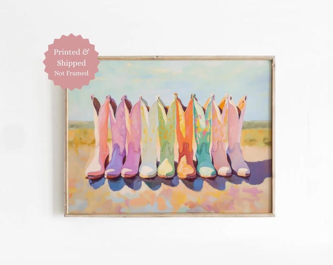 Cowgirl Boots Wall Art: Western Room Decor Poster