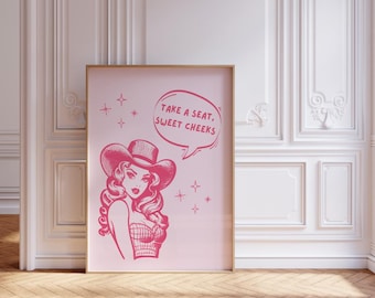 Arte da bagno da cowgirl: divertente decorazione western (stampabile digitalmente)